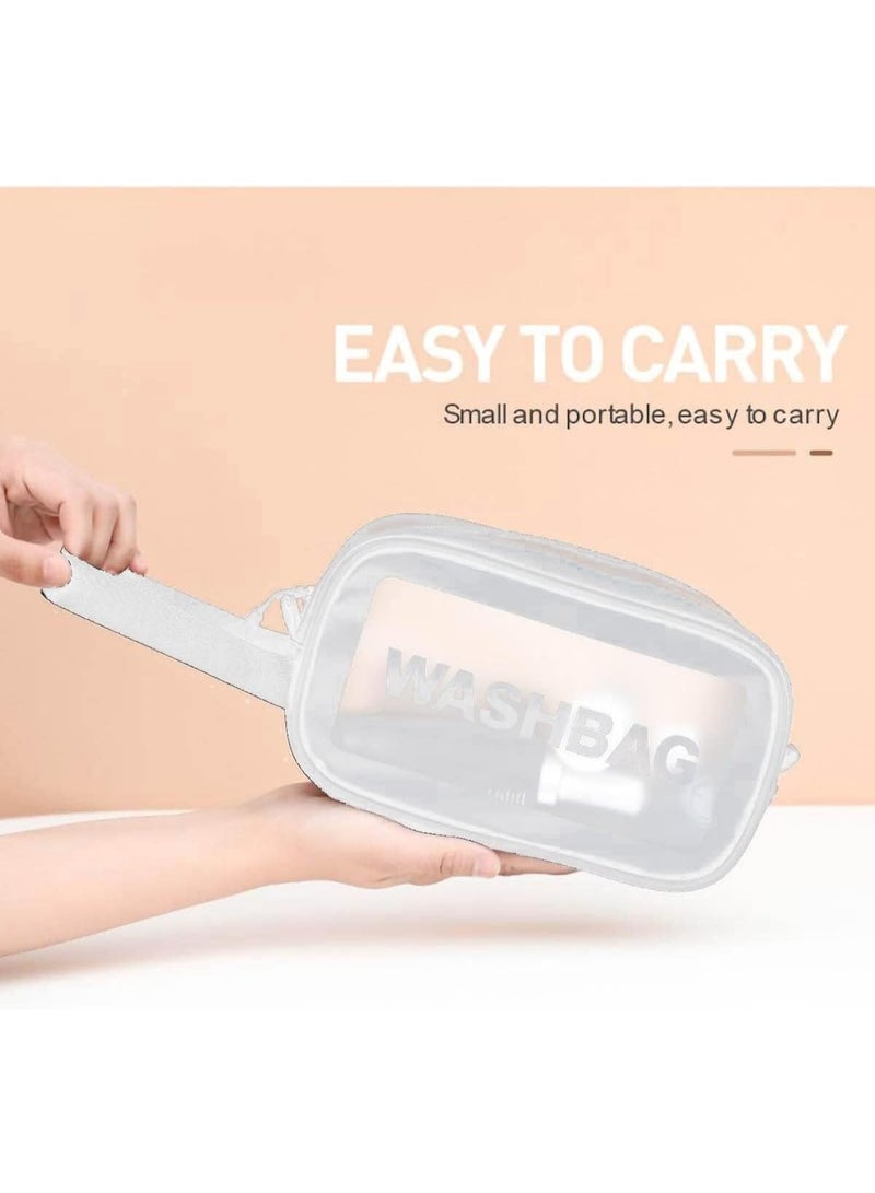 حقيبة أدوات تجميل شفافة، حقيبة مكياج، حقيبة سفر شفافة للنساء والفتيات (مقاس صغير، أبيض) - Image 3